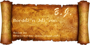 Bordán Jázon névjegykártya